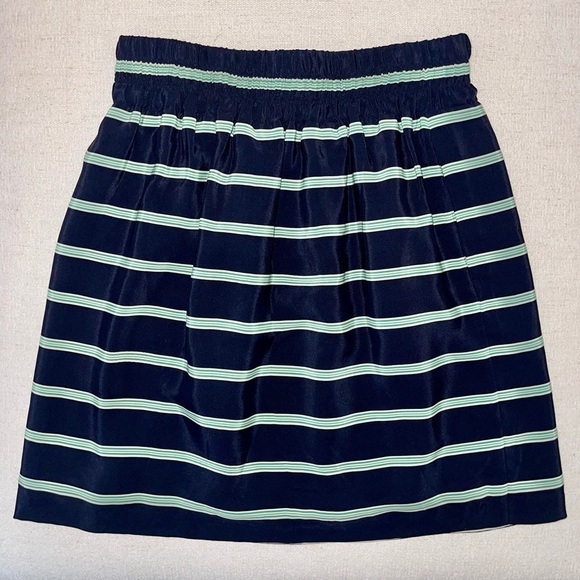Club Monaco Navy Blue Striped Silk Skirt, XS - Picture 1 of 6